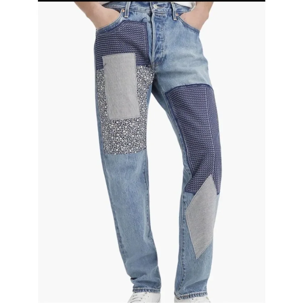 levis 501 Patchwork Mens Big “E” Jeans Size 38/29